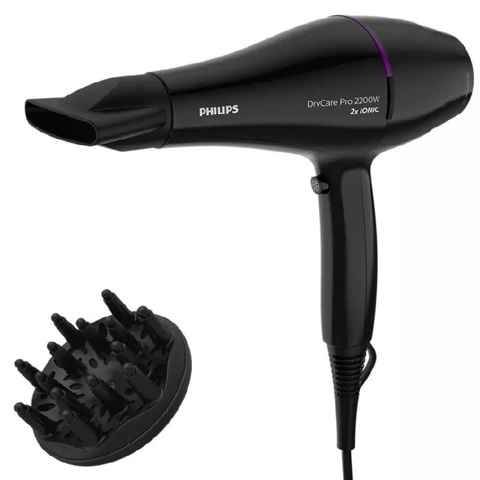 Philips DryCare Pro BHD274 Secador Negro y Violeta Philips DryCare Pro BHD274 Secador Negro y Violeta